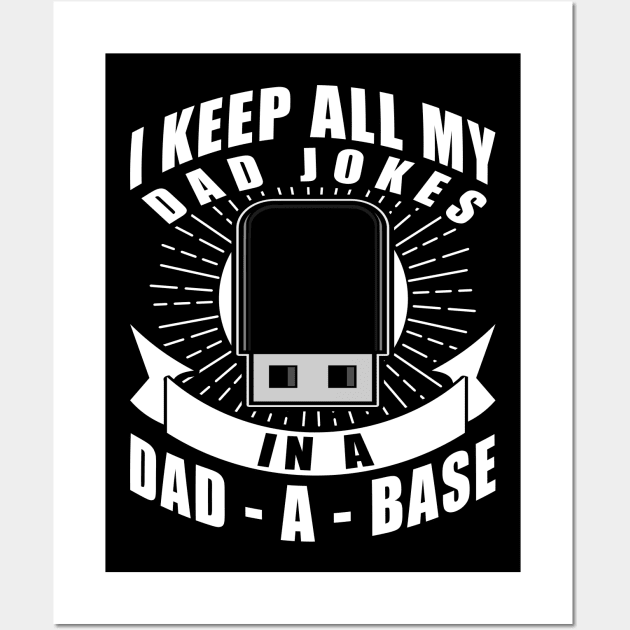 Dad Jokes In A Dad A Base Funny Husband Wall Art by JaussZ